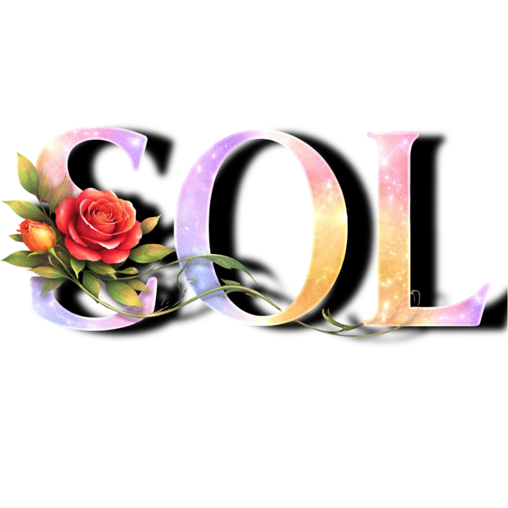 Decorative 'SQL' text with floral elements on a white background