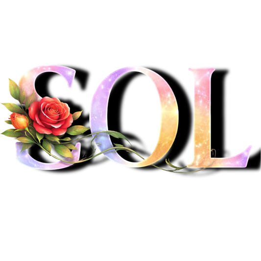 Decorative 'SQL' text with floral elements on a white background